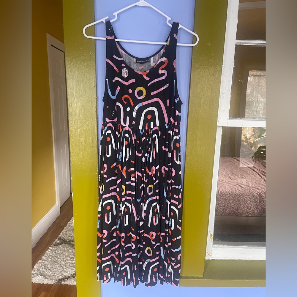 Colorful linen maxi dress